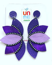Load image into Gallery viewer, Leather Lotus Earrings
