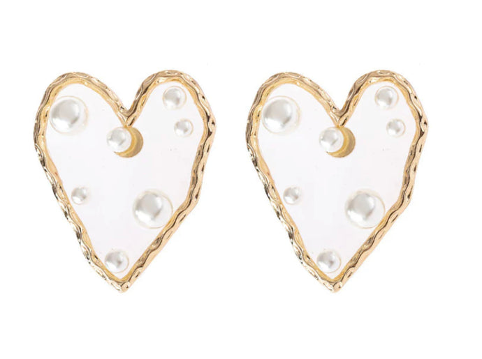 Transparent Resin Pearl Earrings